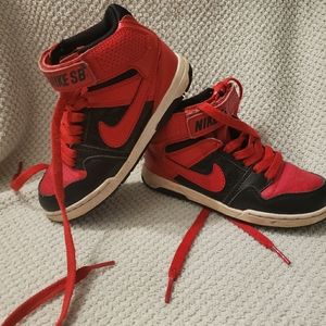Red and black Nike SB sneakers